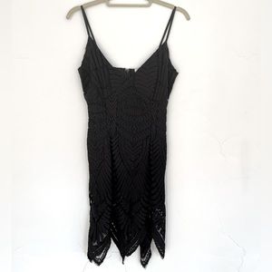 Embroidered Overlay Cocktail Dress